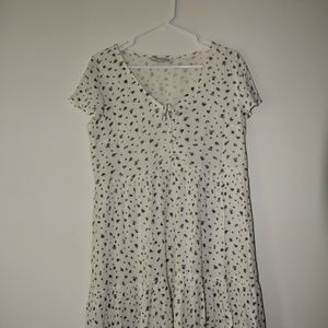 Off-White Flower Print Dress